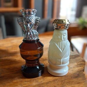 Vintage Avon Aftershave Bottle Chess piece Collection The King And Queen EUC